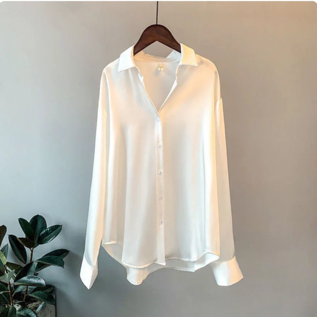 Stilla | Behagelig Button up Bluse Lange Ærmer Online nu