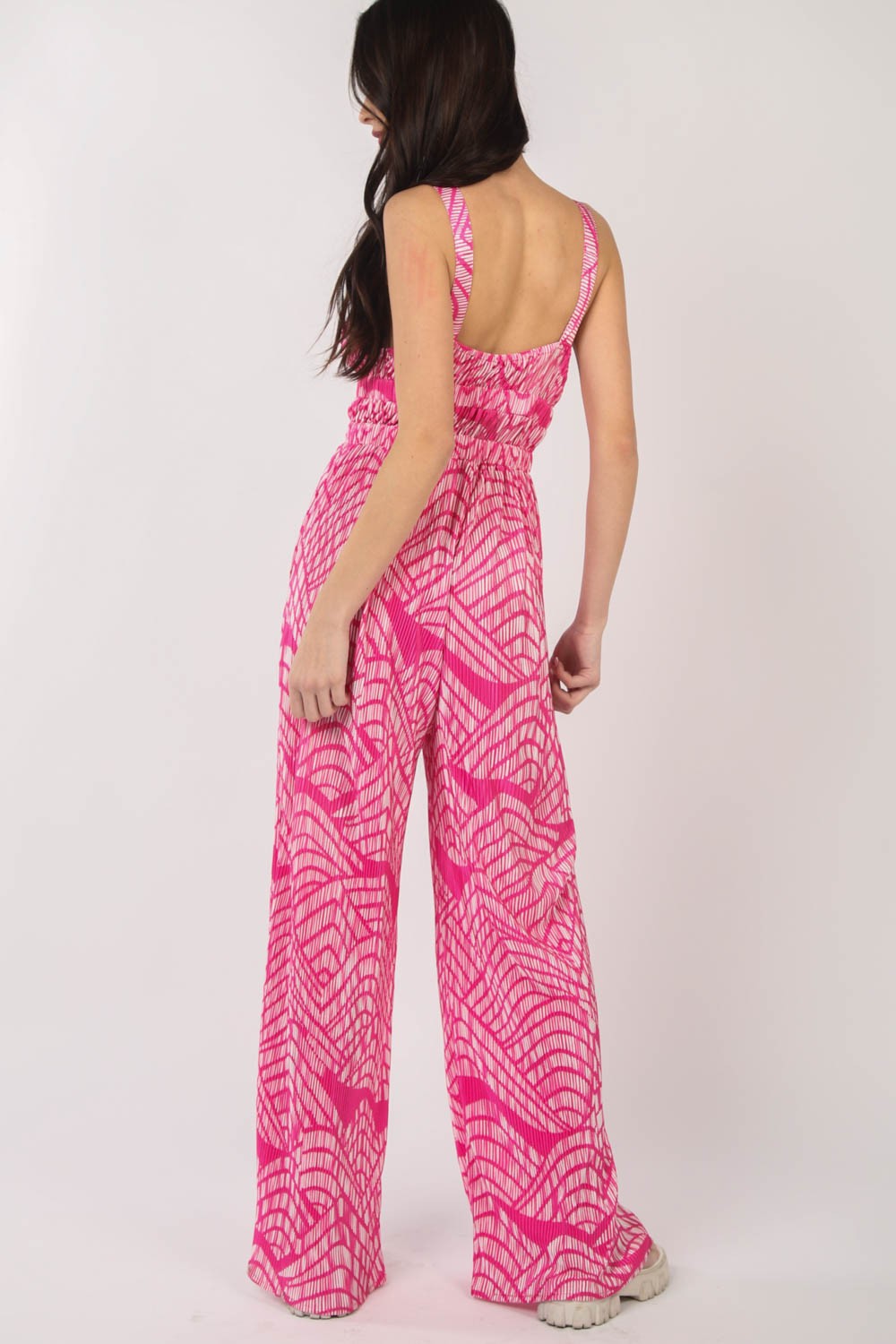 Stilla | J Printed Plisseret Uden Ærmer Bred Ben Jumpsuit Levere
