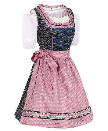 Stilla | Plus størrelse Tysk München Øl Rosa Tartan Øl Nederdel Cosplay Udsalg