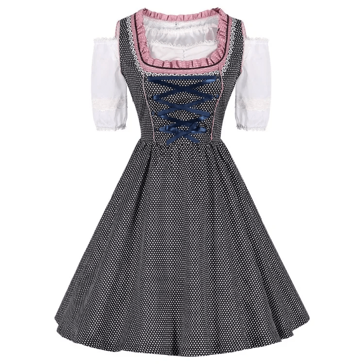 Stilla | Plus størrelse Tysk München Øl Rosa Tartan Øl Nederdel Cosplay Udsalg