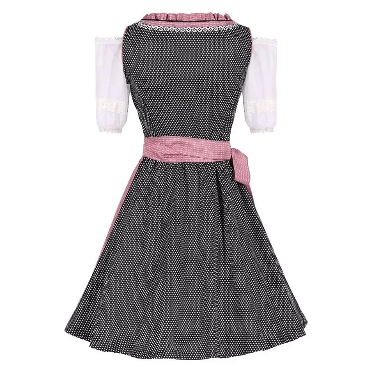 Stilla | Plus størrelse Tysk München Øl Rosa Tartan Øl Nederdel Cosplay Udsalg