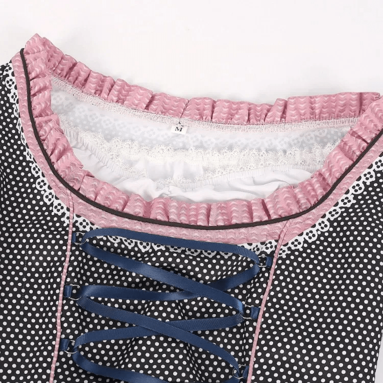 Stilla | Plus størrelse Tysk München Øl Rosa Tartan Øl Nederdel Cosplay Udsalg