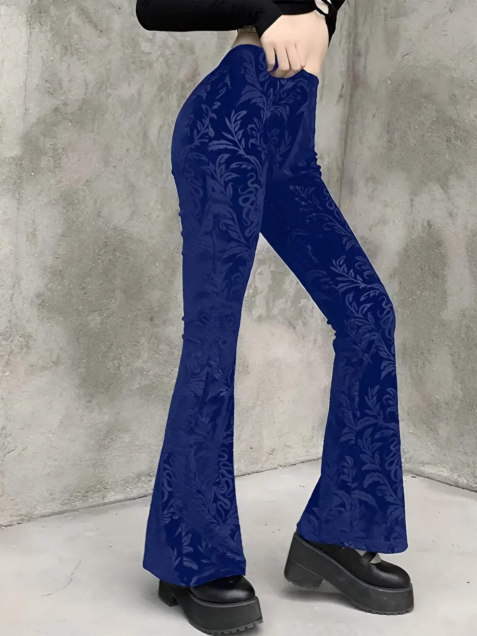 Stilla | Elegant Gothic Floral Flared Pants Rabat