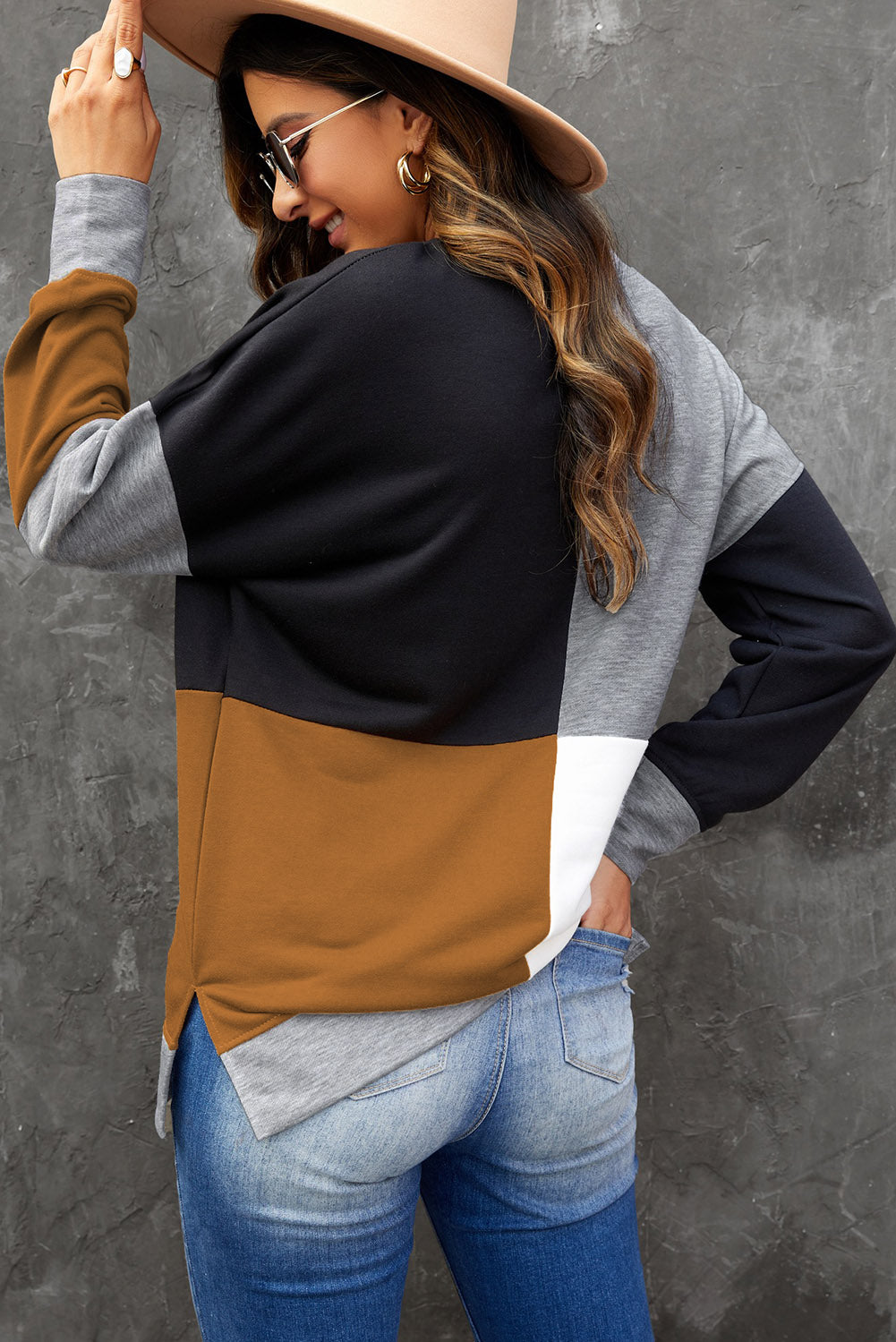 Stilla | Blok Rund Hals Sweatshirt