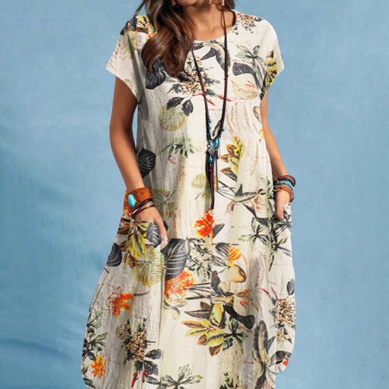 Stilla | Damens Komfortabel Blomster Retro Vintage Kjole Online