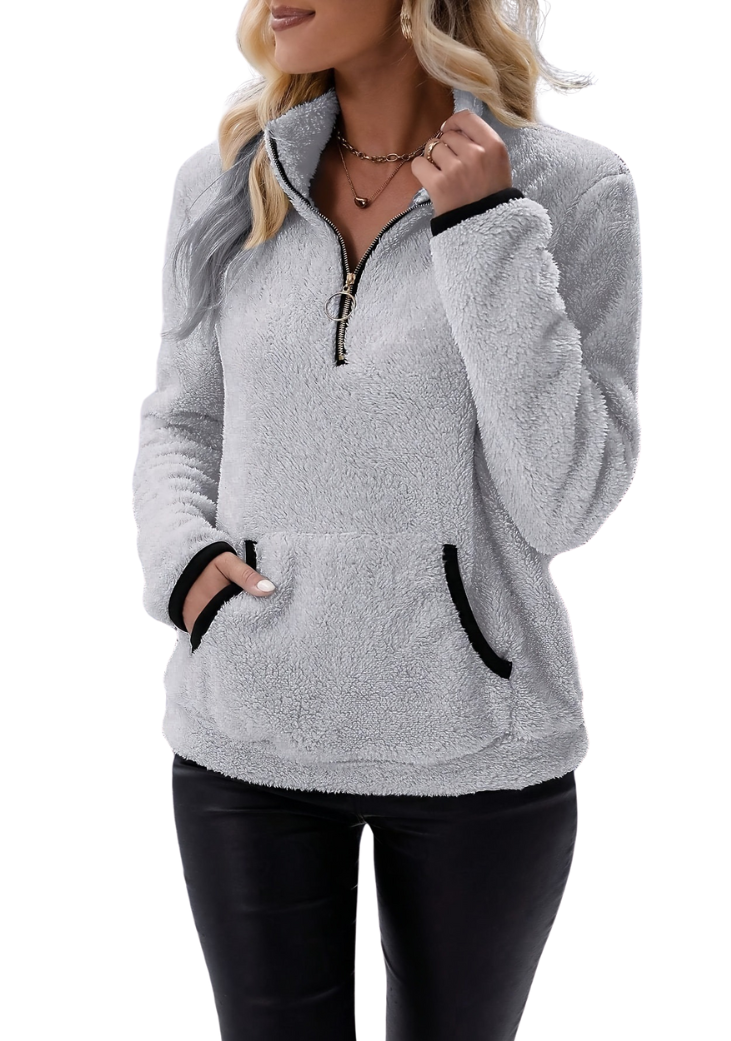 Stilla | Fleece Med Halvvognzipper Online nu