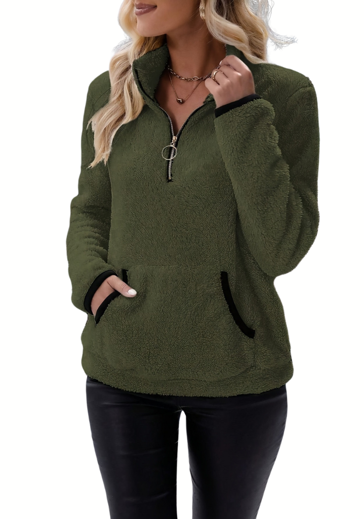 Stilla | Fleece Med Halvvognzipper Online nu