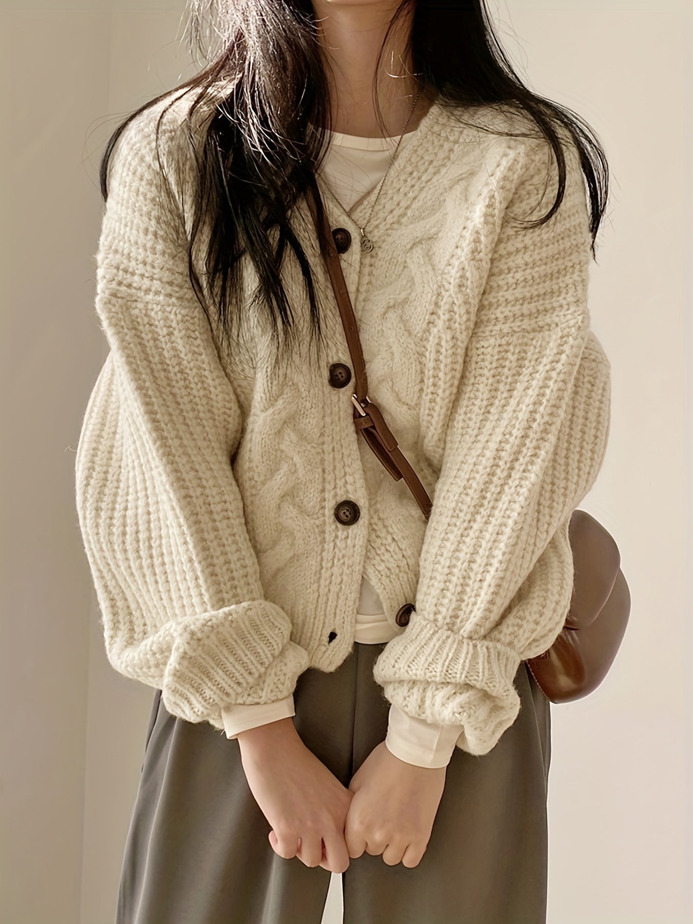 Stilla | Pullover af groft strik i vintage stil Online salg
