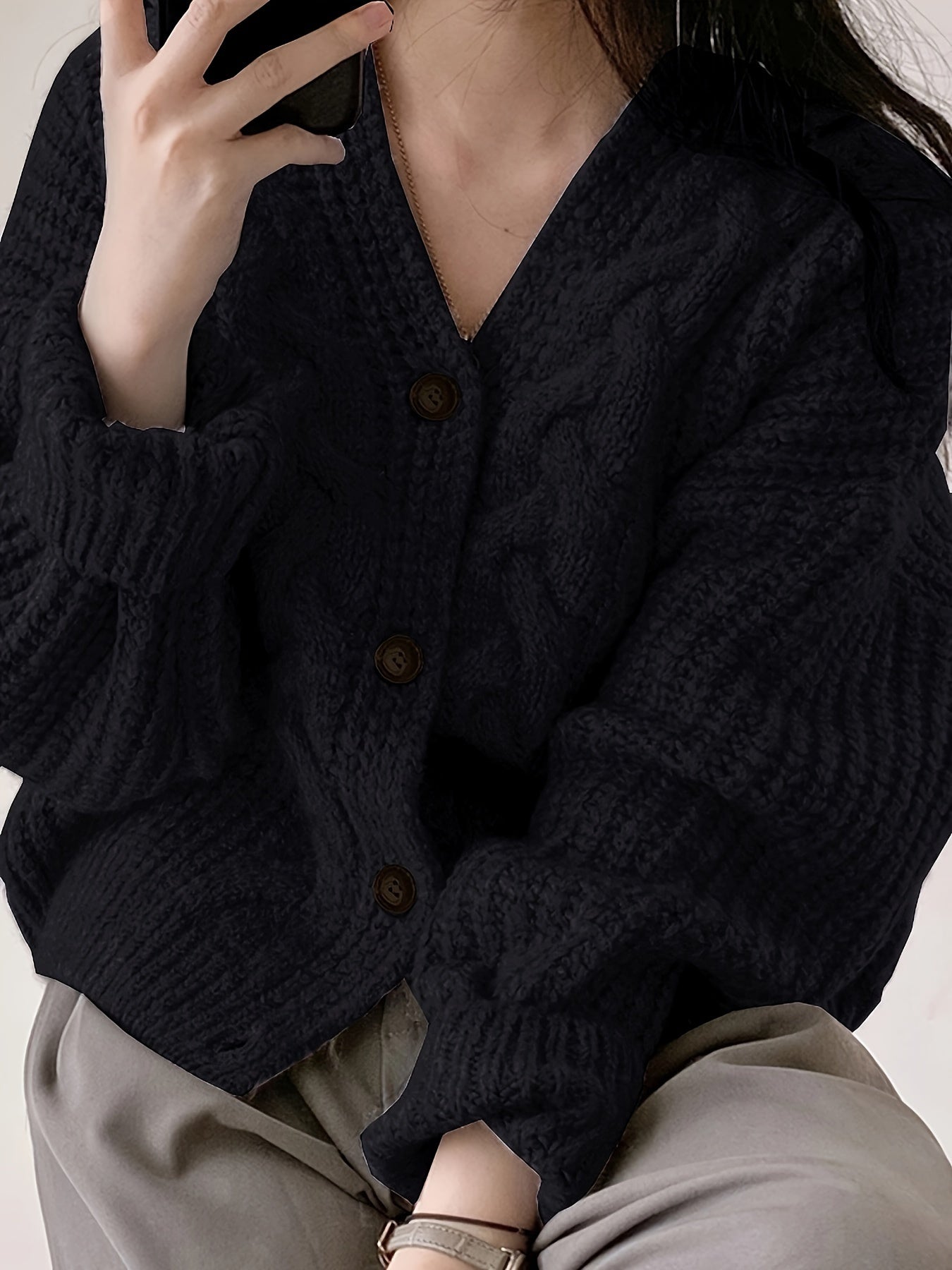 Stilla | Pullover af groft strik i vintage stil Online salg