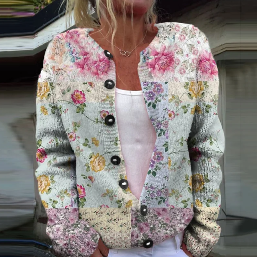 Stilla | Unik Blomsterprint Strikketrøje Online salg