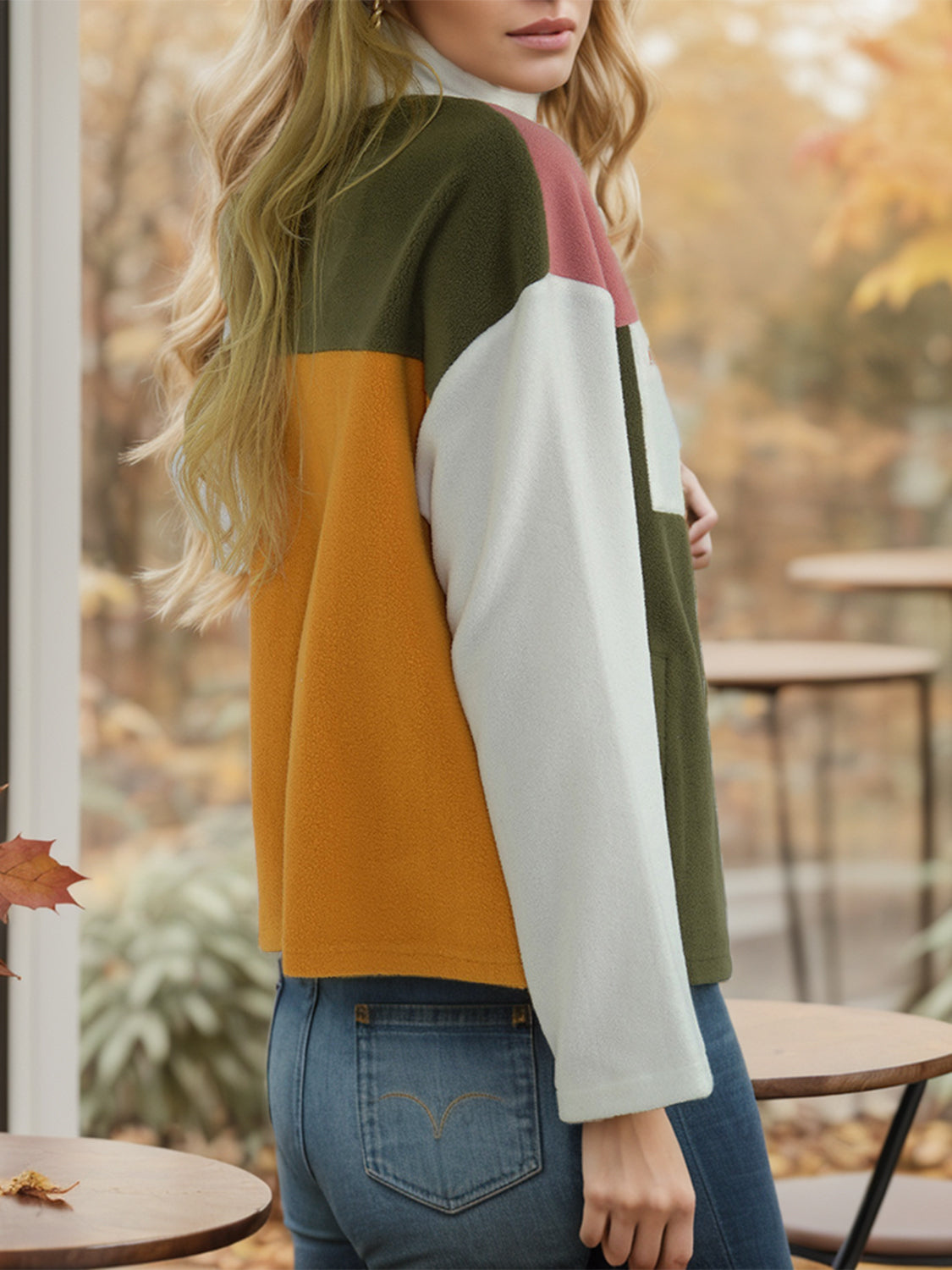 Stilla | Color Block Zip-Up Langærmet Jakke Levere