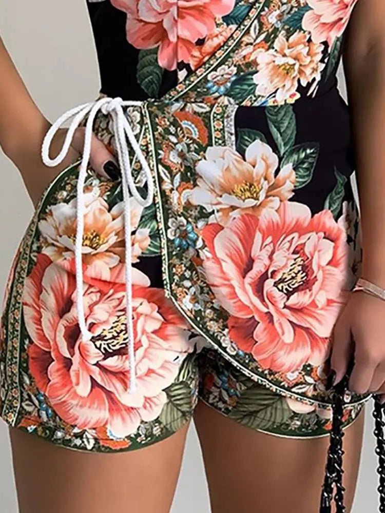 Stilla | Kvinders Jumpsuits Blomstret Print Halter Lomme Slim Fit Jumpsuit Online