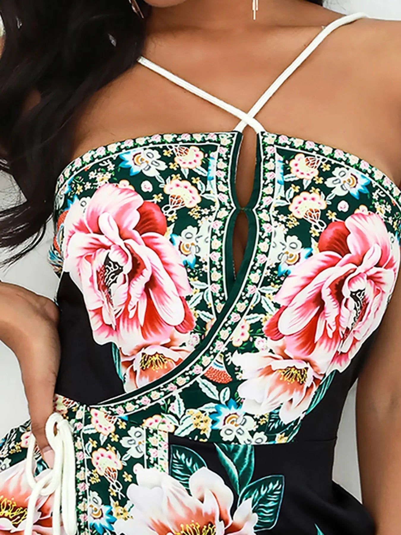 Stilla | Kvinders Jumpsuits Blomstret Print Halter Lomme Slim Fit Jumpsuit Online