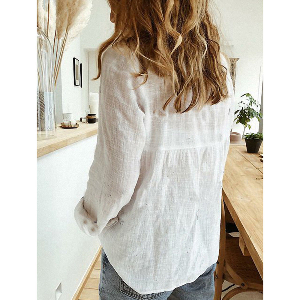 Stilla | Loose Damebluse Med Knapliste Og Reverskrave Rabat