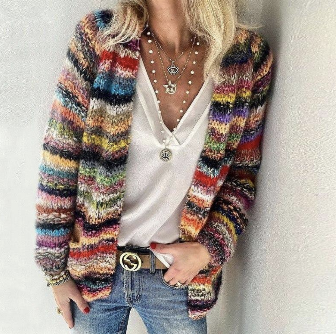 Stilla | Jessika Cardigan Elegant og Farverig