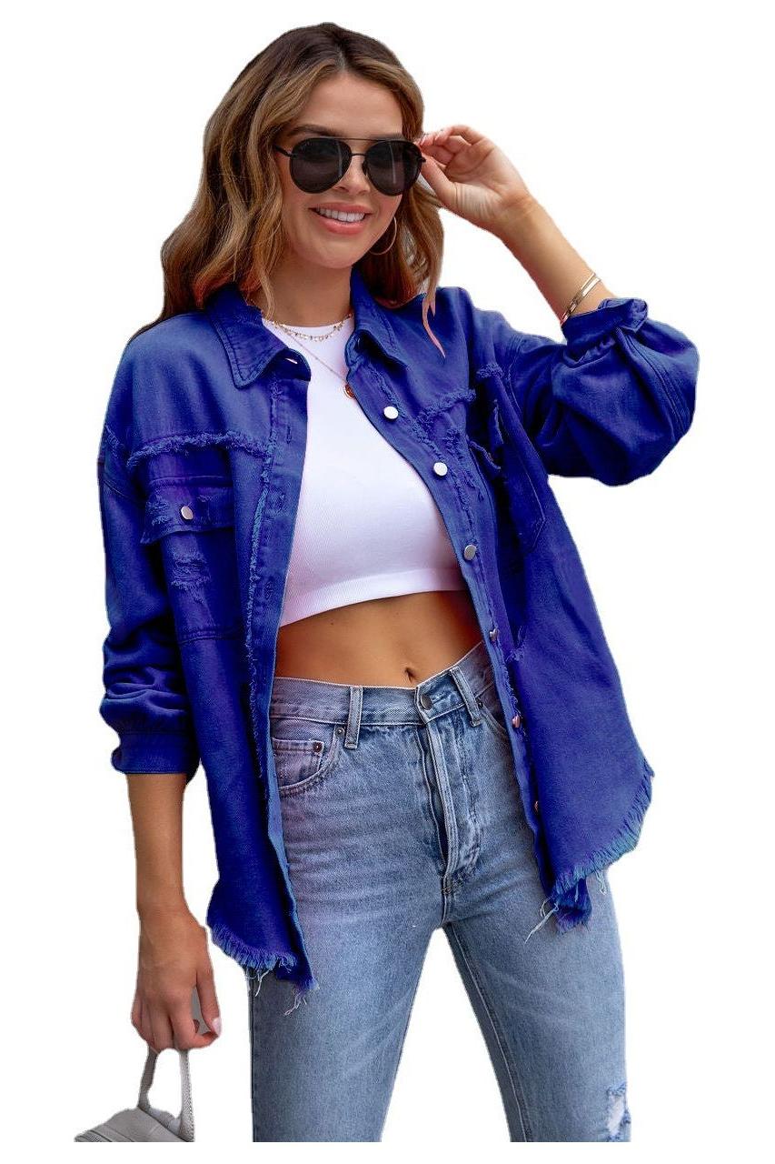Stilla | Revnet Denim Casual Skjortejakke Rabat