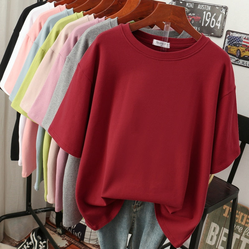 Stilla | Kælentisk Bomulds Basic: Plus Size T-shirt Til Damer