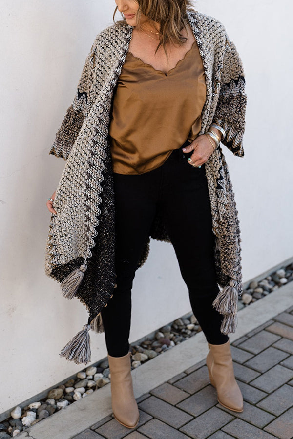 Stilla | Boho Hæklet Kimono Med Frynser Udsalg