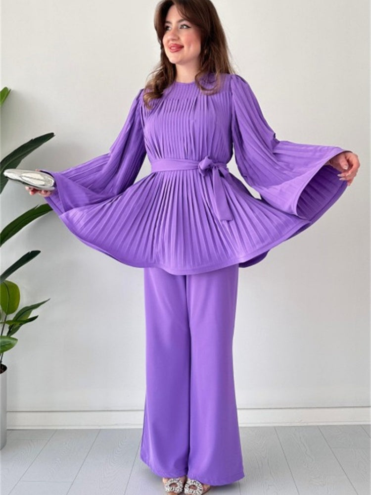 Stilla | Elegante Dame Sommer Sæt Top + Bukser Rabat