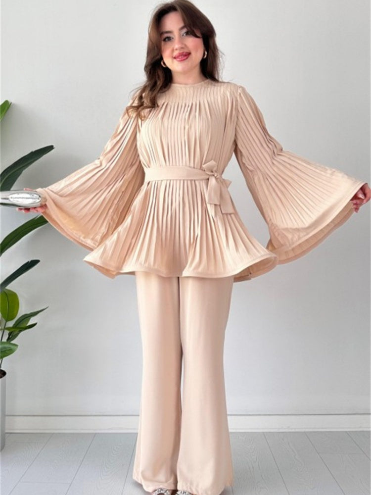 Stilla | Elegante Dame Sommer Sæt Top + Bukser Rabat