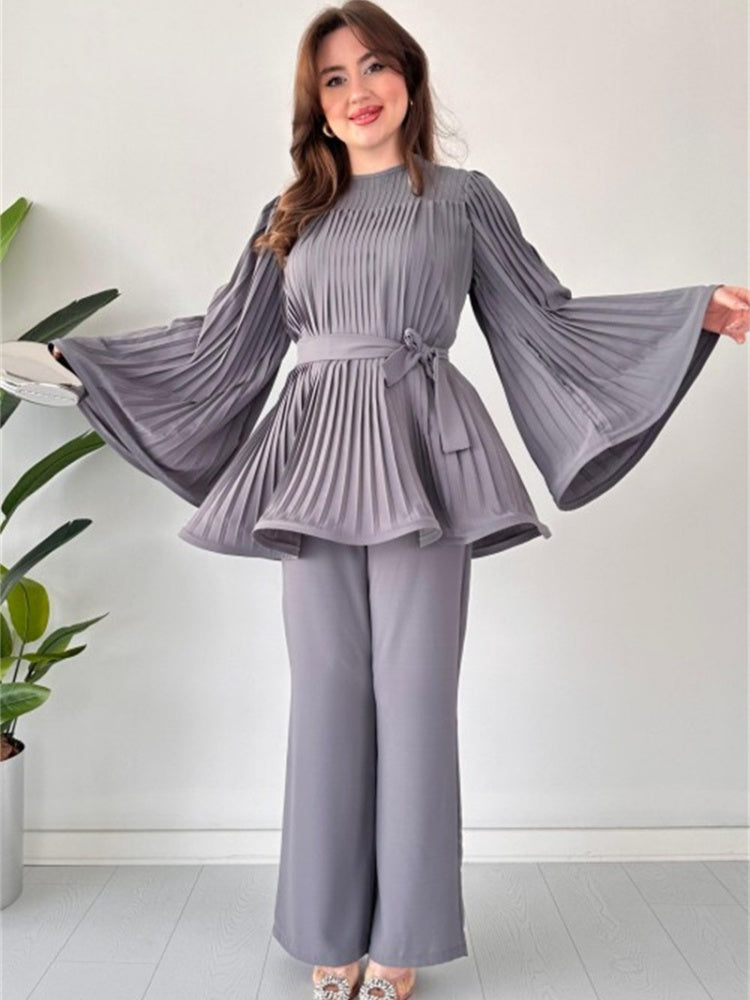 Stilla | Elegante Dame Sommer Sæt Top + Bukser Rabat