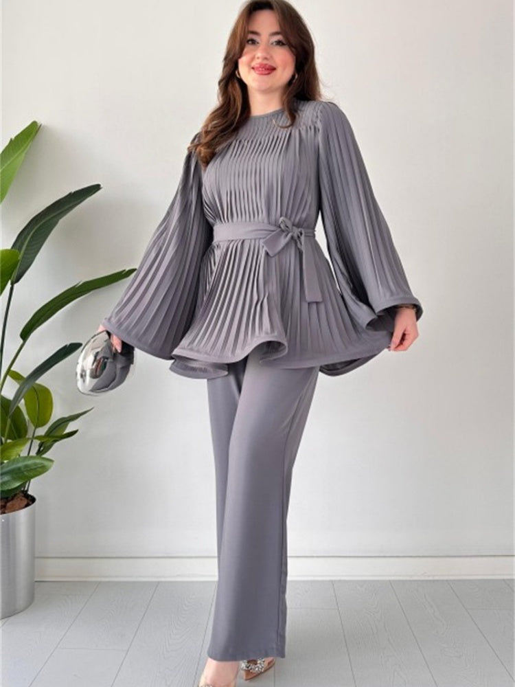 Stilla | Elegante Dame Sommer Sæt Top + Bukser Rabat