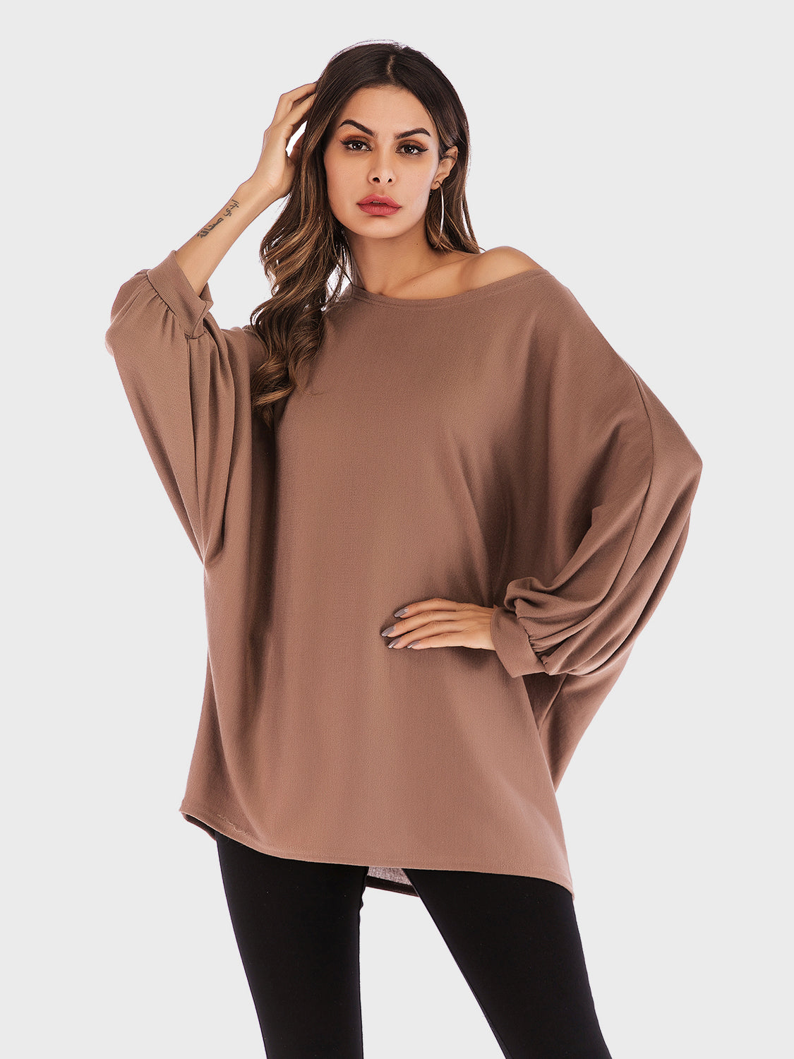 Stilla | Perfee Rundhalset Batwing Udenærmet T-shirt Udsalg