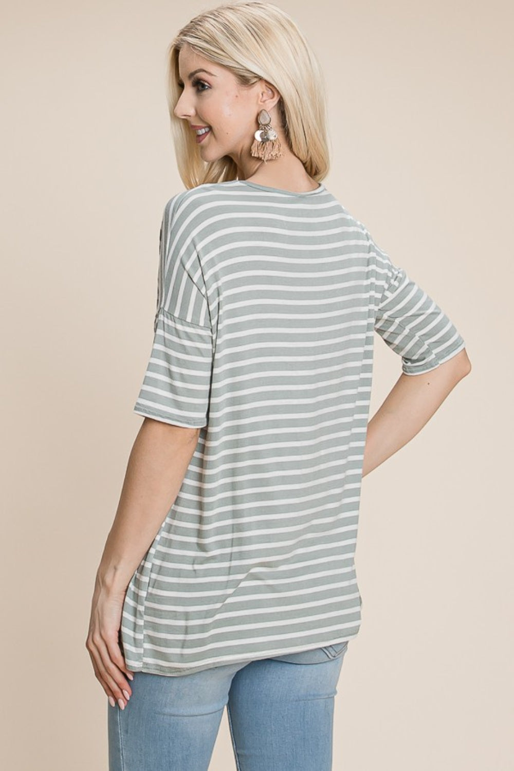 Stilla | Stribet Rund Hals T-Shirt Rabat