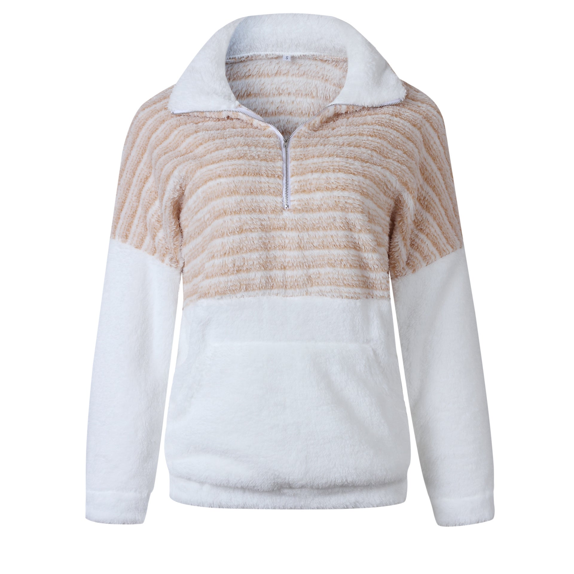 Stilla | Mode V-neck Bend Down Collar Lang Ærme Quater Zip Pullover Online nu