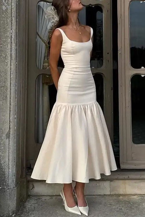 Stilla | Rynkedetalje Bodycon Midi Kjole Levere