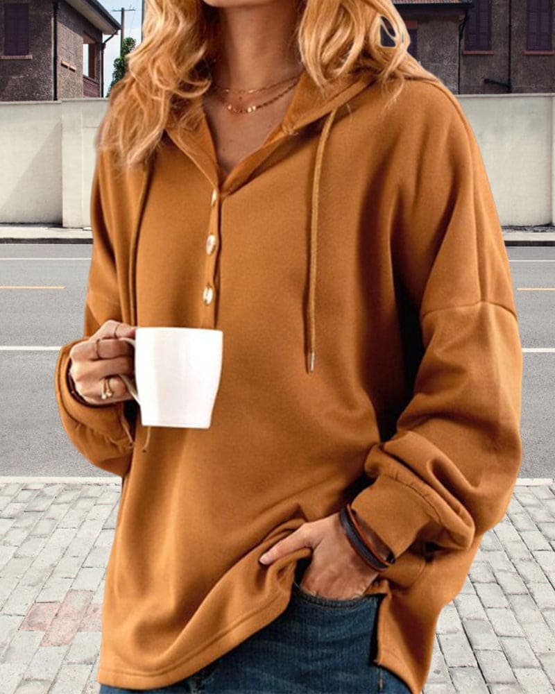 Stilla | Sweatshirt Behagelig hoodie med knapper