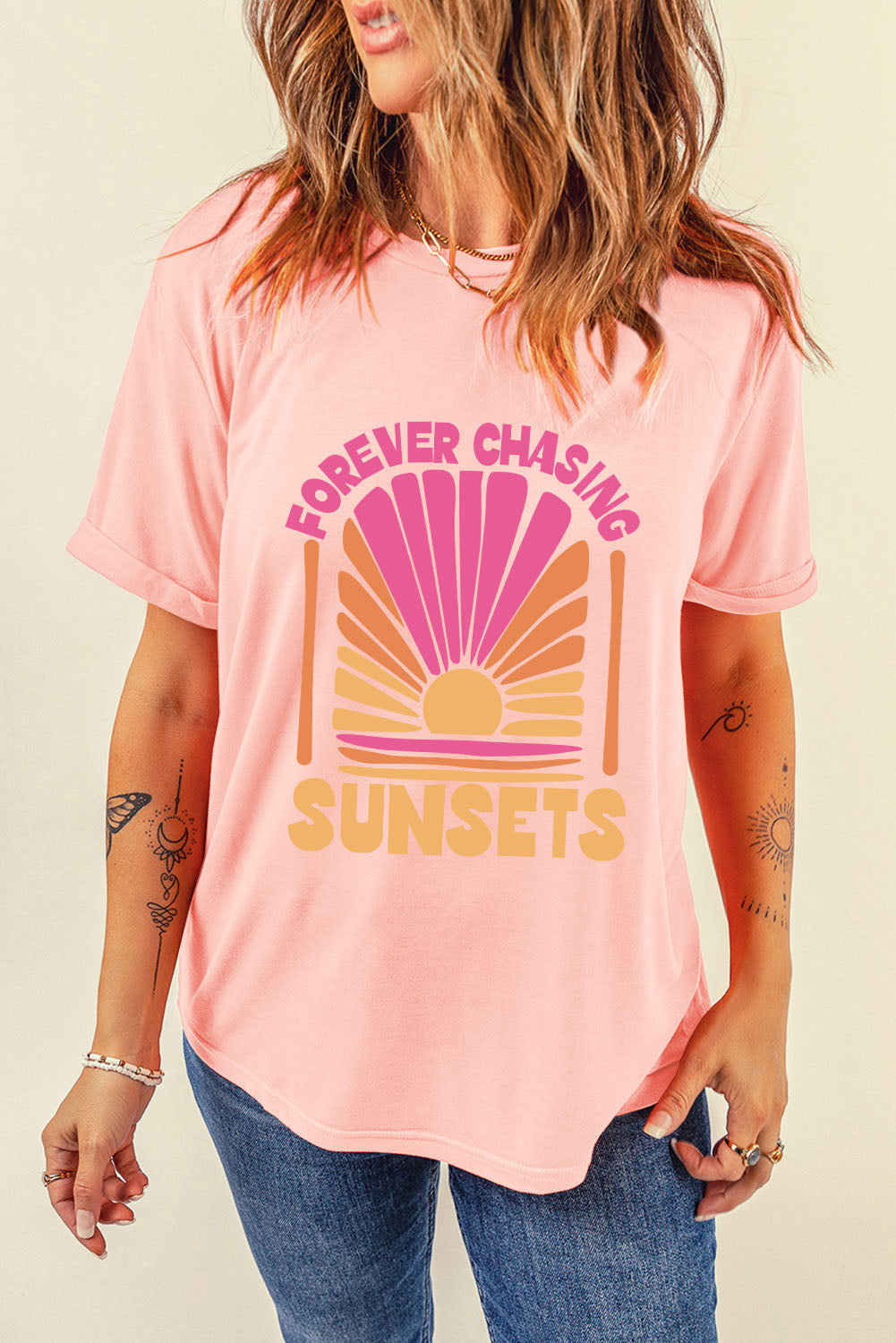 Stilla | FOREVER CHASING SUNSETS Rundhals T-Shirt Udsalg