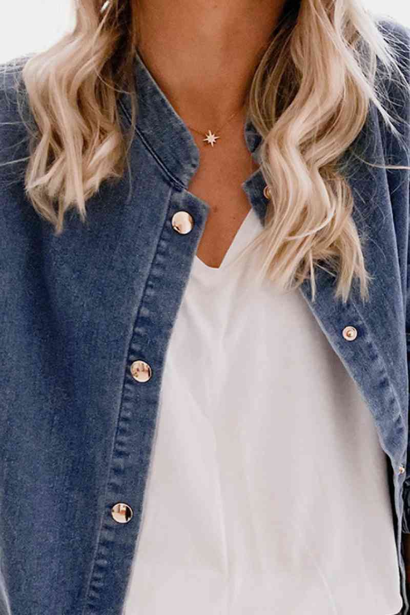 Stilla | Detalje Denim Knap Ned Skjorte Online