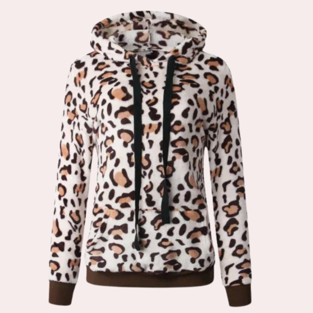 Stilla | Stilet Leopardmønster Vinter Hoodie til Kvinder Online Hot Salg