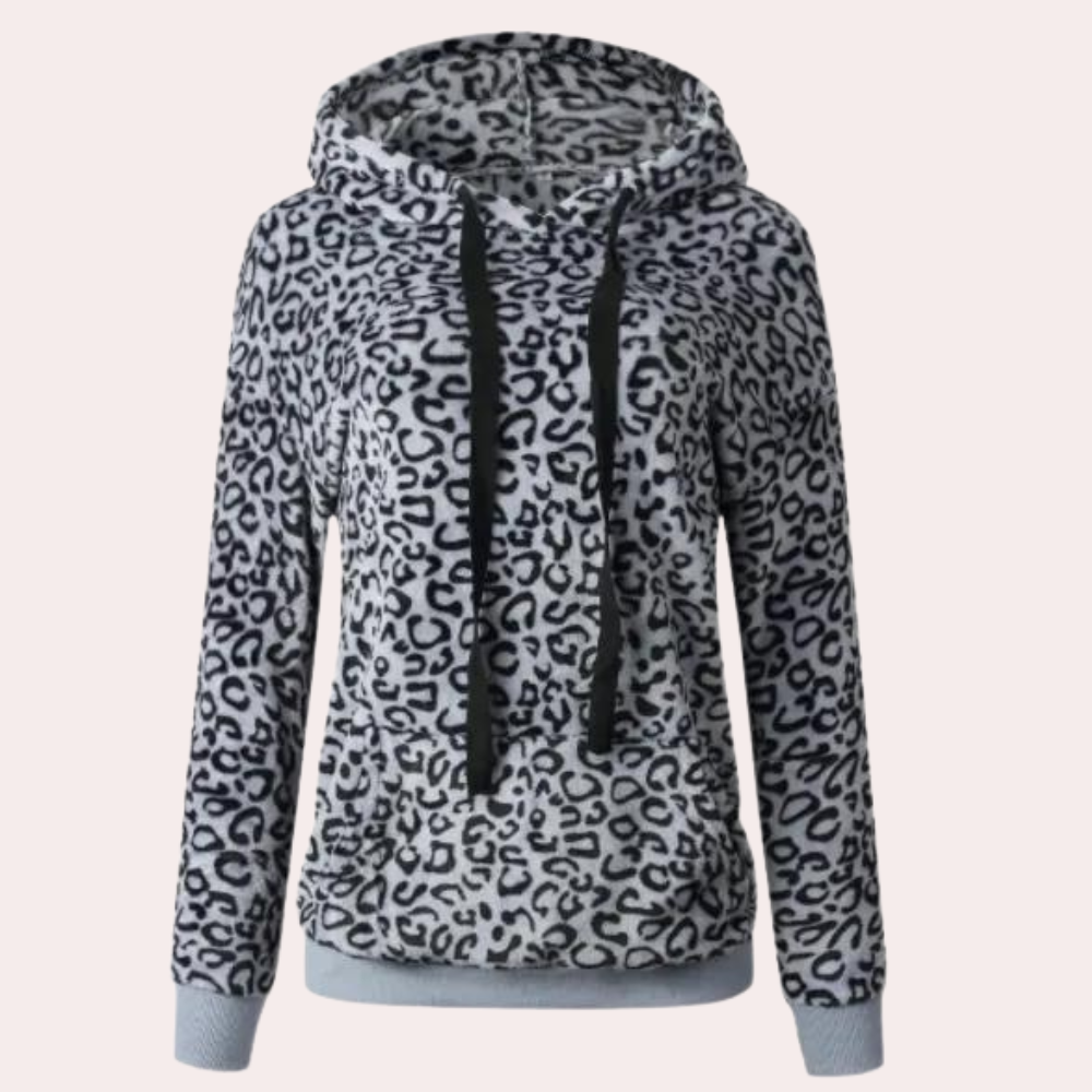 Stilla | Stilet Leopardmønster Vinter Hoodie til Kvinder Online Hot Salg