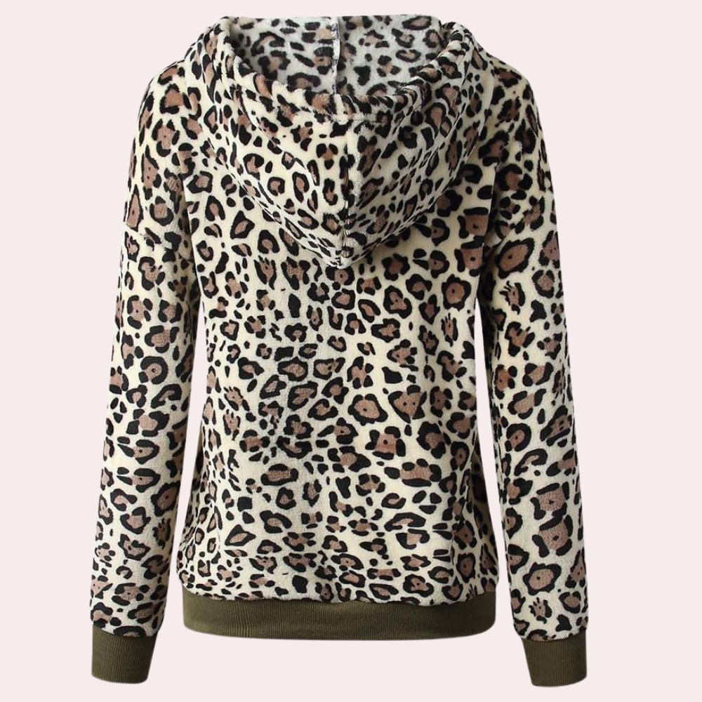 Stilla | Stilet Leopardmønster Vinter Hoodie til Kvinder Online Hot Salg