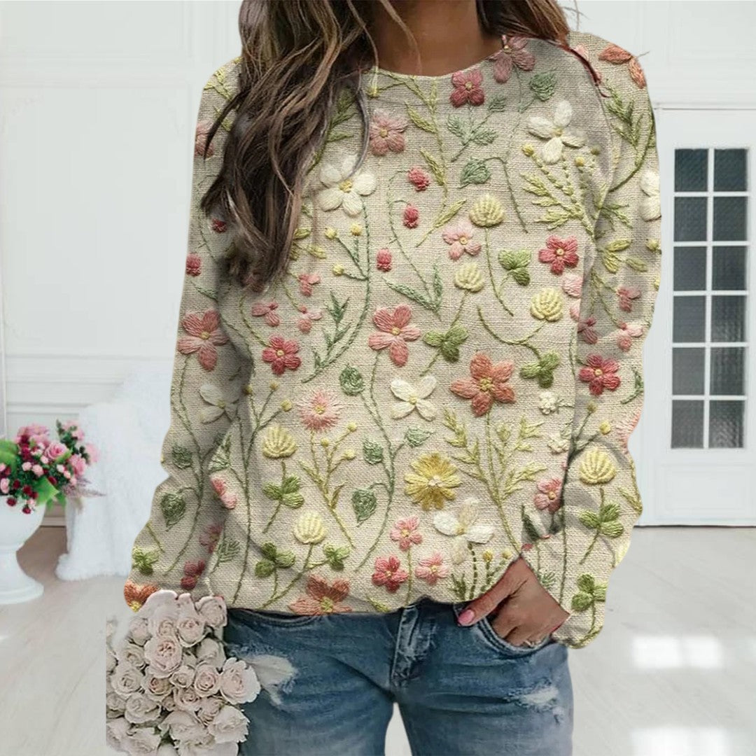 Stilla | Floral Langærmet Trøje Udsalg